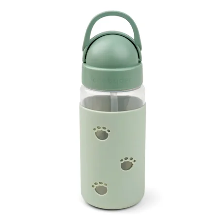 Done by Deer Easy-Grip Trinkflasche mit Strohhalm, Elphee green