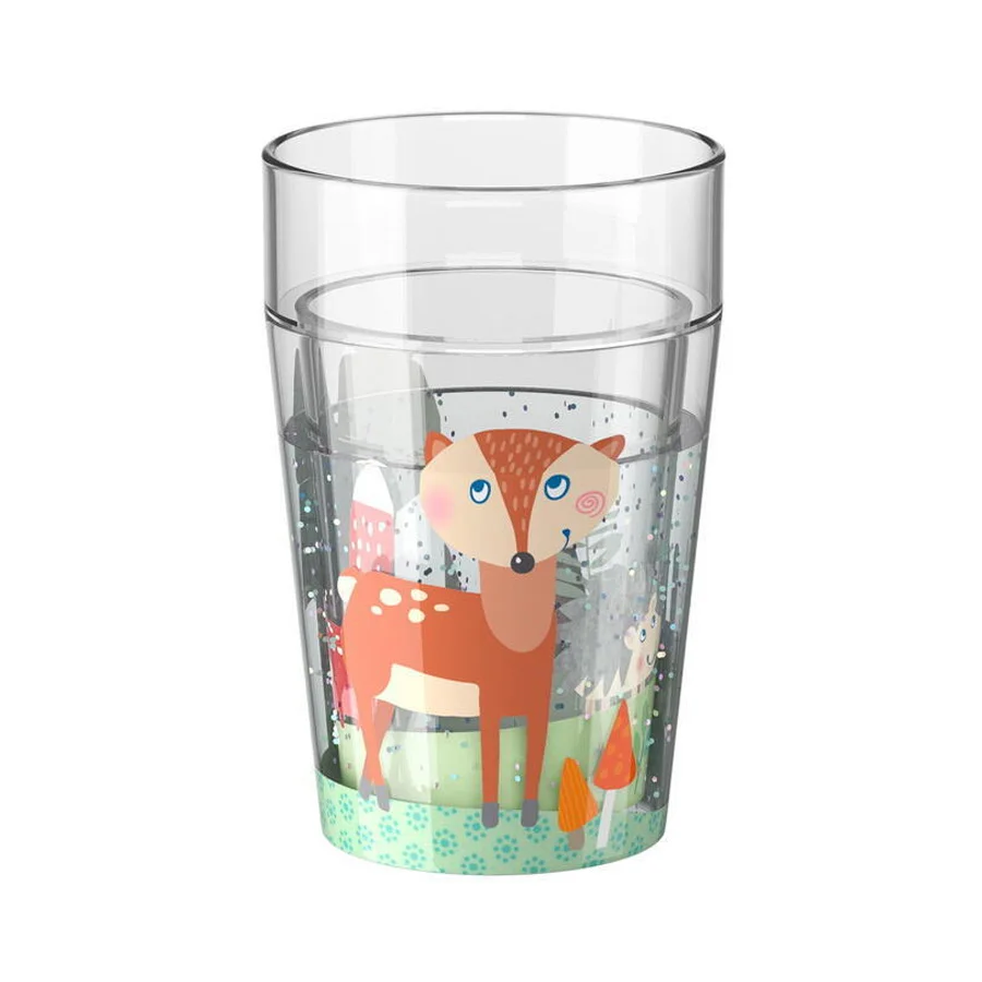 HABA glas med glimmer, skovdyr