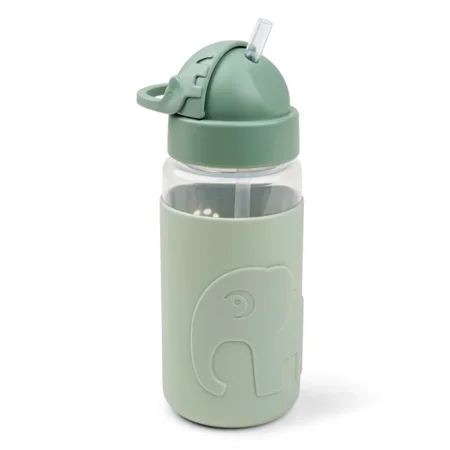 Done by Deer Easy-Grip Trinkflasche mit Strohhalm, Elphee green