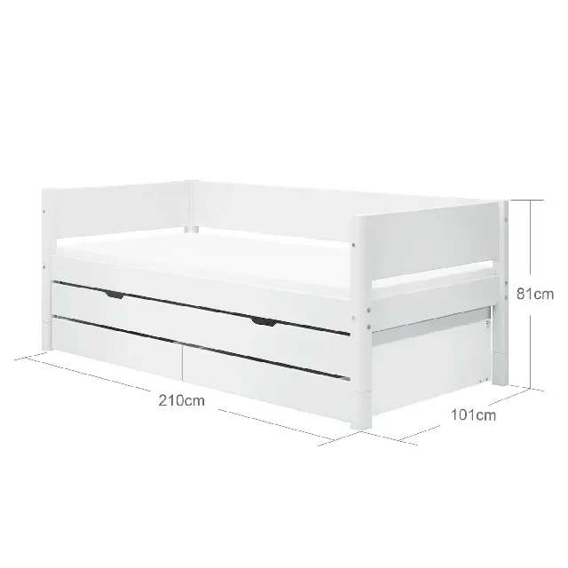 FLEXA Einzelbett mit Ausziehbett, weiß