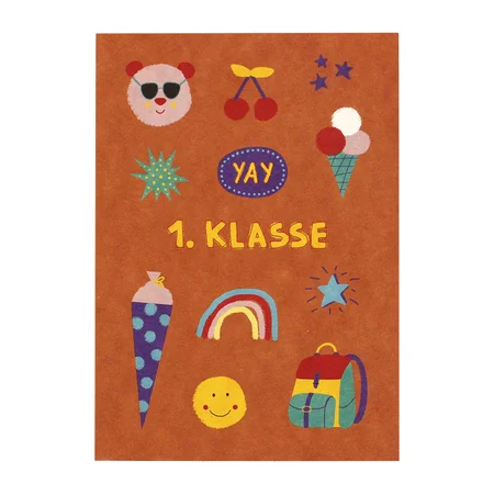 Postkarte "1. Klasse"