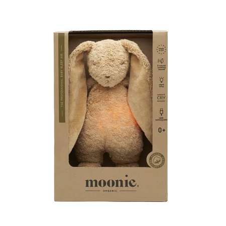Moonie 2.0 Organic Humming kanin med lampe, cappuccino