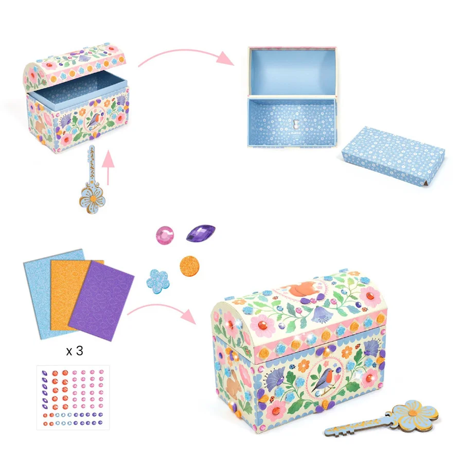 Djeco DIY, Schatzkiste rosa