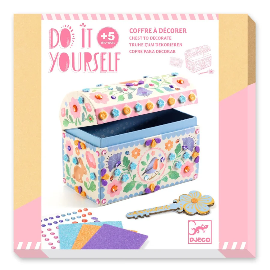 Djeco DIY, Schatzkiste rosa