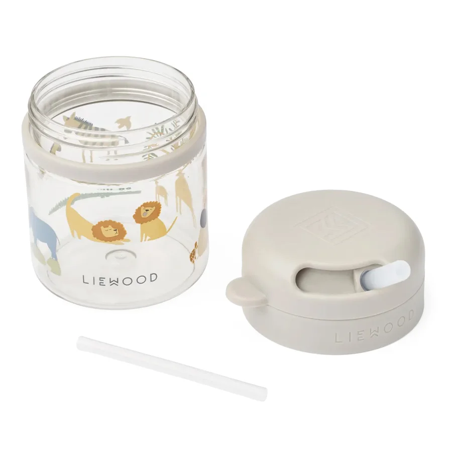 Liewood Pavia Tritan Becher mit Strohhalm, all together/sandy