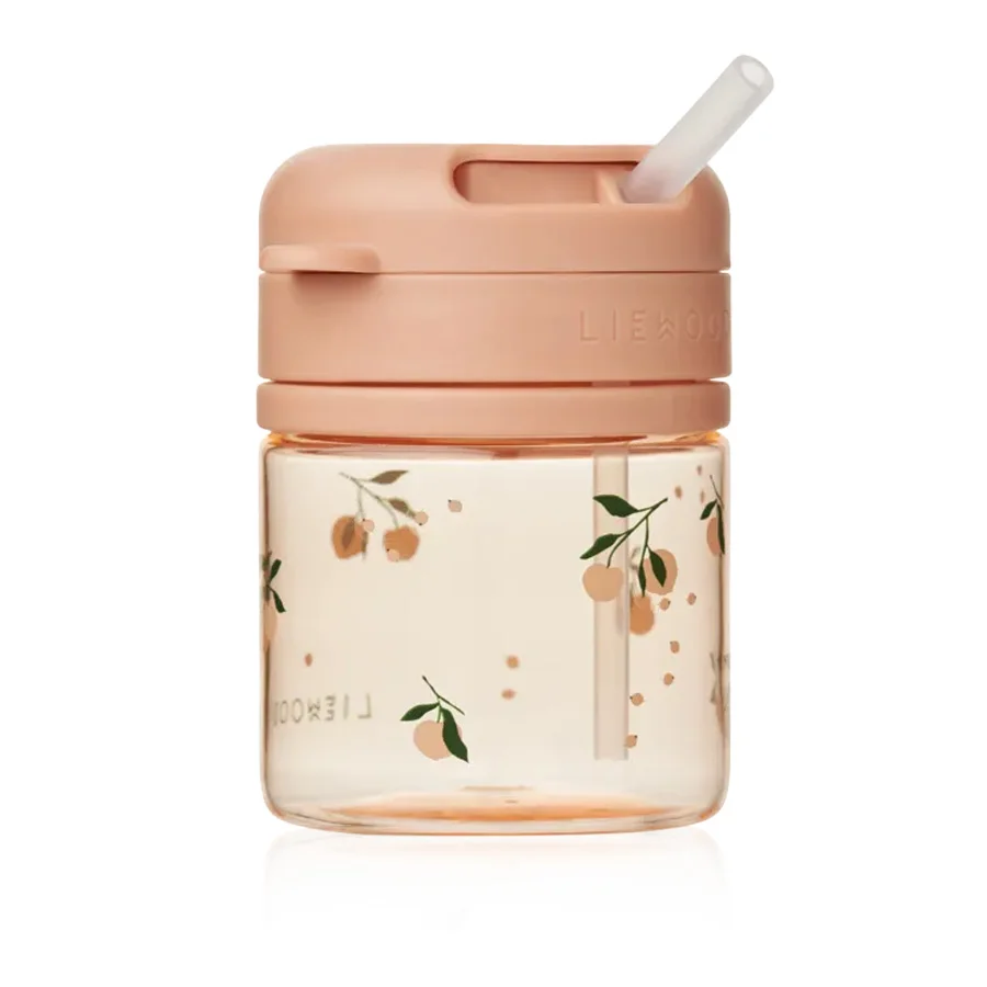 Liewood Pavia Tritan Tasse mit Strohhalm, peach/sea shell