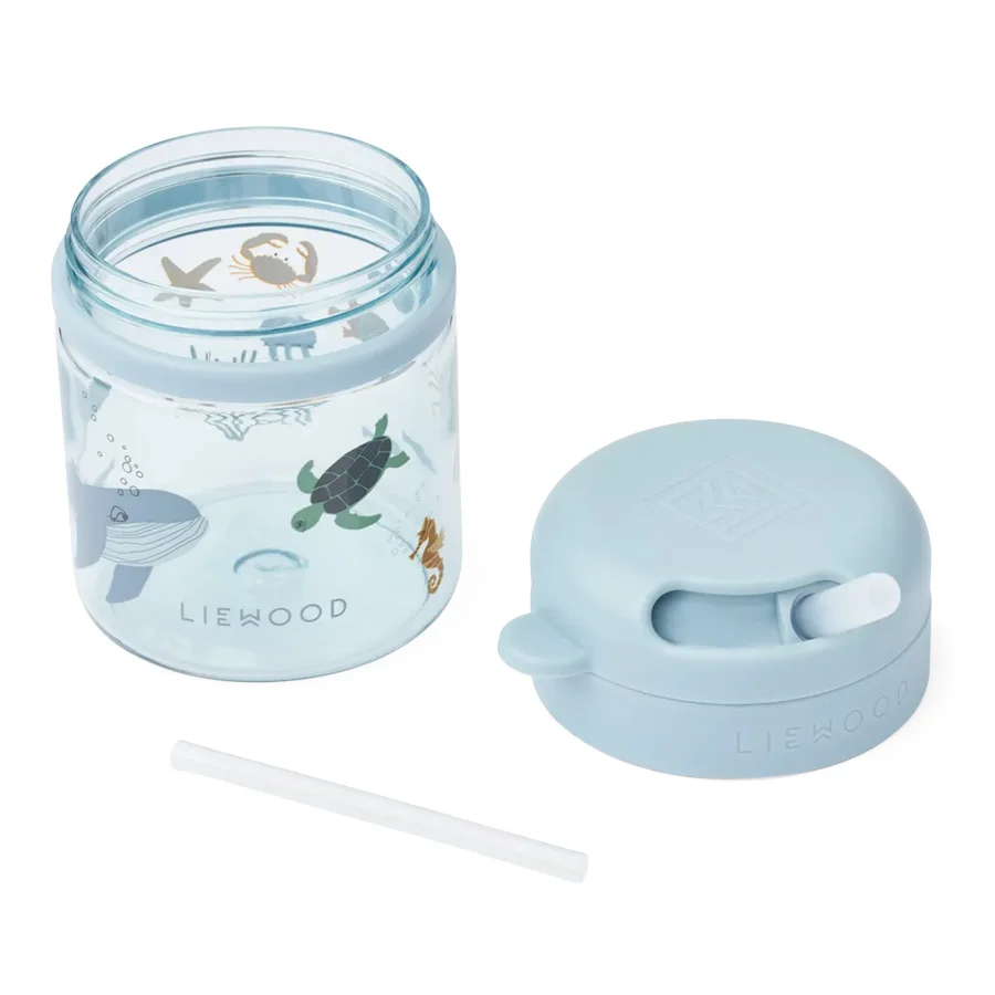 Liewood Pavia Tritan Tasse mit Strohhalm, sea creature/sandy