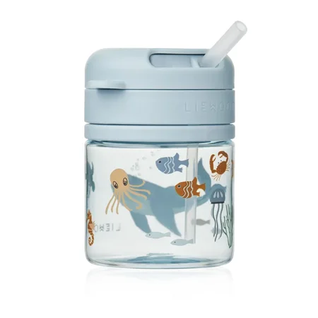 Liewood Pavia Tritan Tasse mit Strohhalm, sea creature/sandy