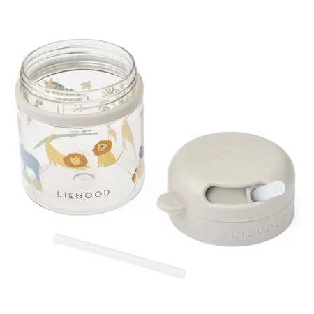 Liewood Pavia Tritan Becher mit Strohhalm, all together/sandy