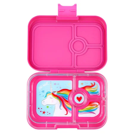 Yumbox Panino Lunchbox mit 4 Fächern, malibu purple/unicorn tray