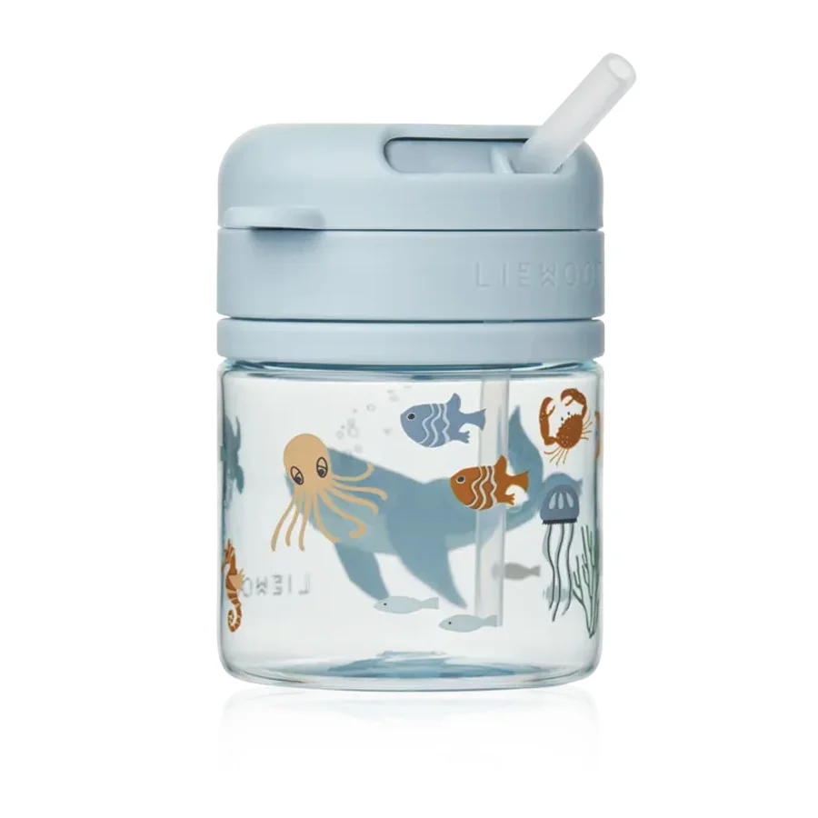 Liewood Pavia Tritan Tasse mit Strohhalm, sea creature/sandy