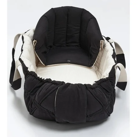Copenhagen Colors multifunktionales Verdeck für Babylift, schwarz uni m. cremefarbenem Streifen