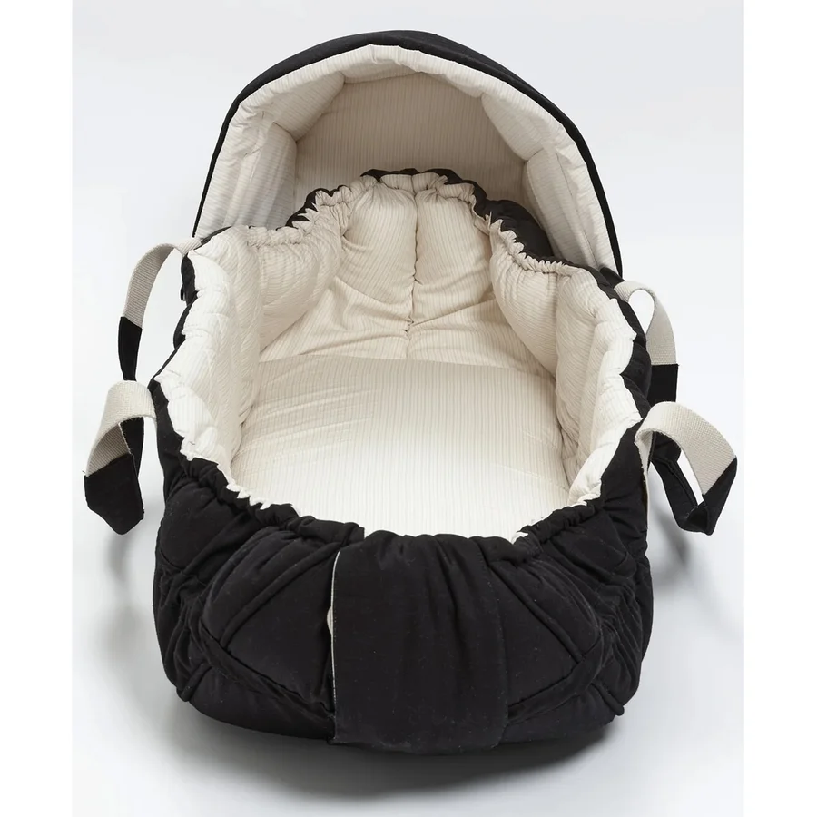 Copenhagen Colors multifunktionales Verdeck für Babylift, schwarz uni m. cremefarbenem Streifen