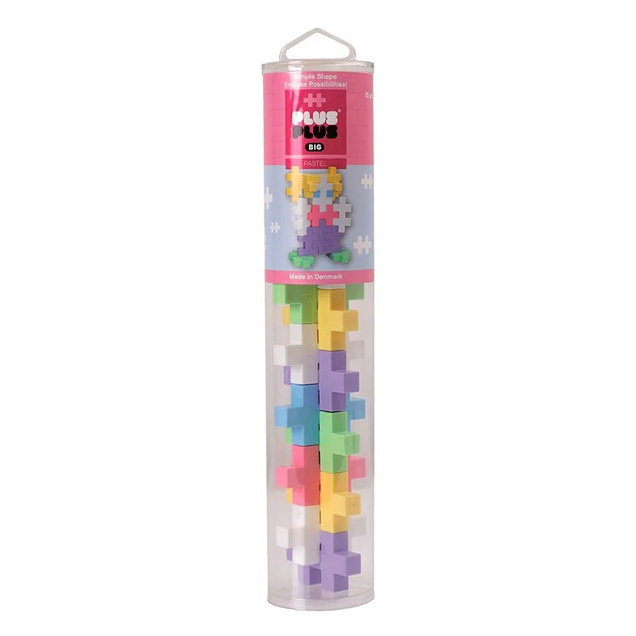 Plus Plus BIG Pastel i tube, 15 stk