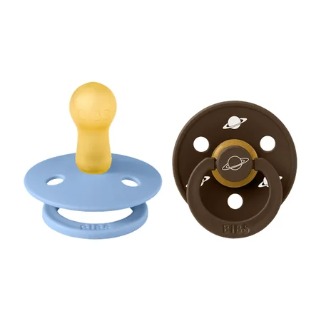BIBS x Planet Nusa Runder Sauger 2er-Pack, Größe 2 - Sky Blue Mix