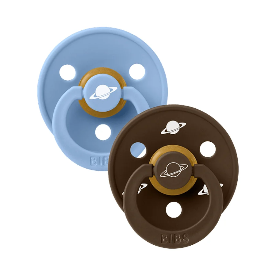 BIBS x Planet Nusa Runder Sauger 2er-Pack, Größe 2 - Sky Blue Mix