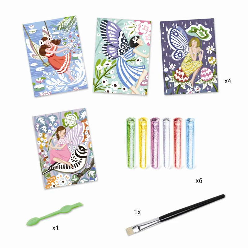 Djeco Kreativbox, Glitzerkarte - Fee