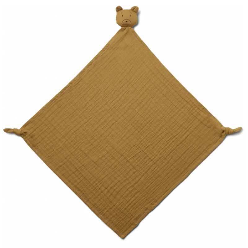 Liewood Musselin-Schmusetuch Mr Bear, golden caramel