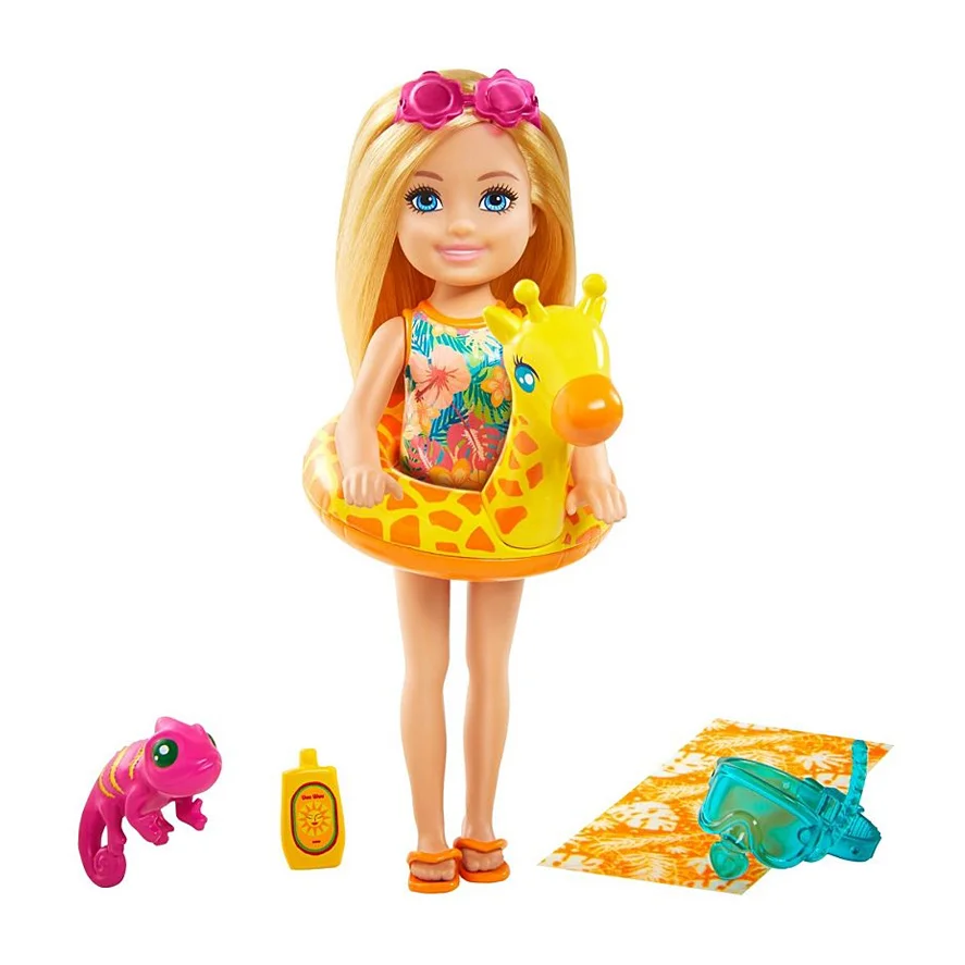 Barbie lillesøster dukke, giraf badering