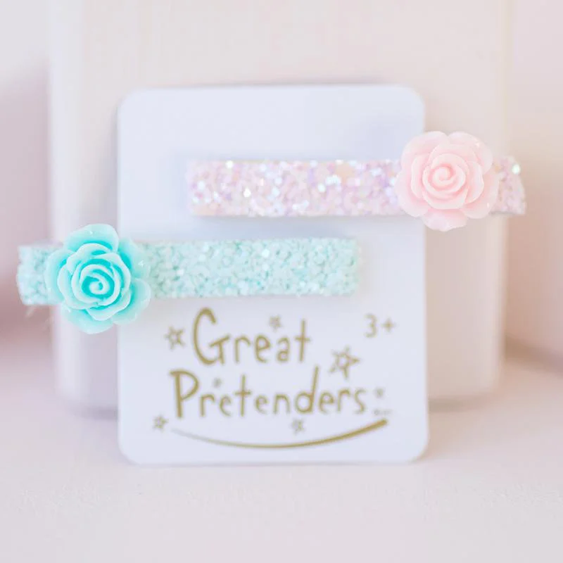Great Pretenders hårclips, Glitter Rosette