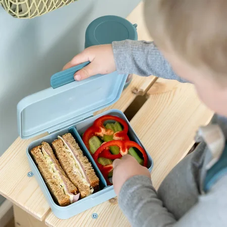 Done by Deer Lunchbox mit Trennwand, Tiny Farm Blue