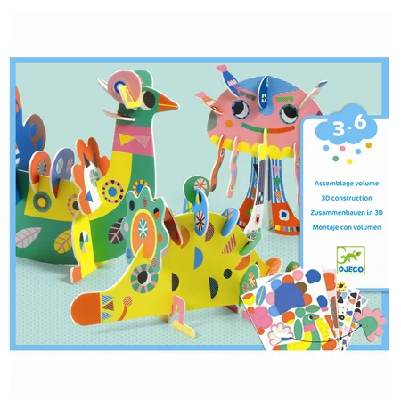 Djeco kreatives Spiel, Kreative Formgebung - 3D Tiere