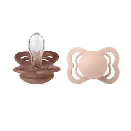 BIBS Supreme 2er-Pack Silikon Schnuller, Gr. 1, Woodchuck/Blush