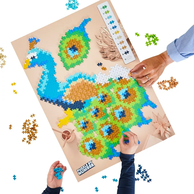 Plus Plus Puzzle nach Nummern Pfau, 800 stk