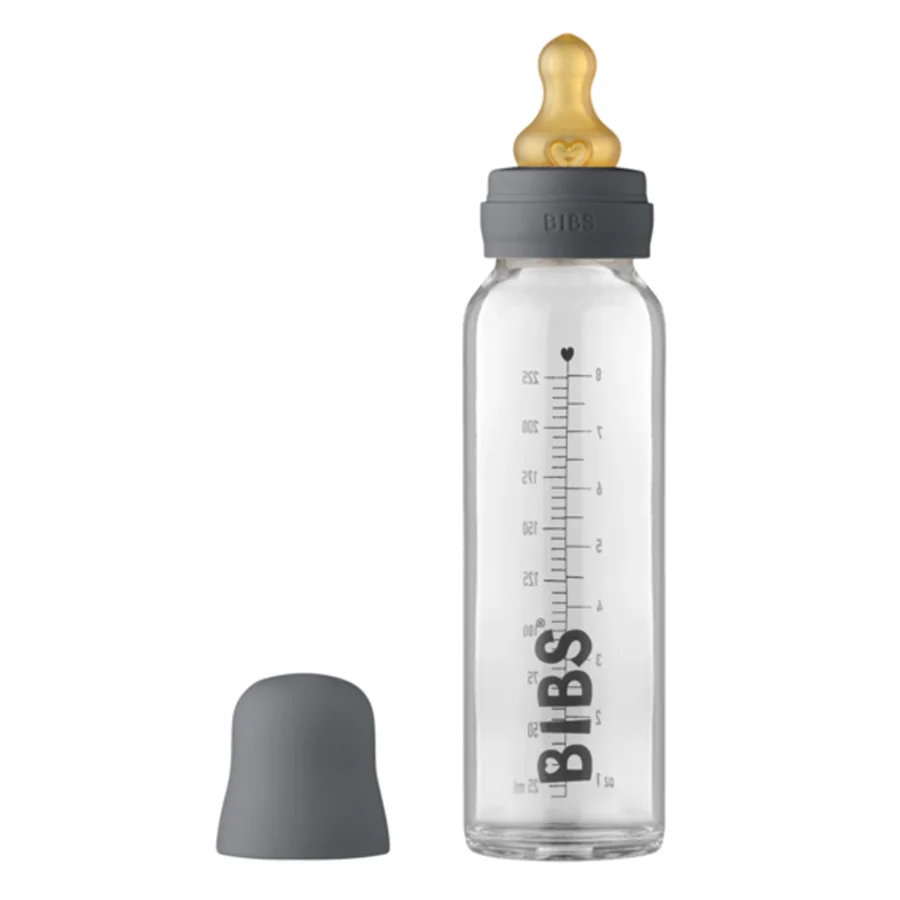 BIBS Sutteflaske 225 ml, complete set - iron