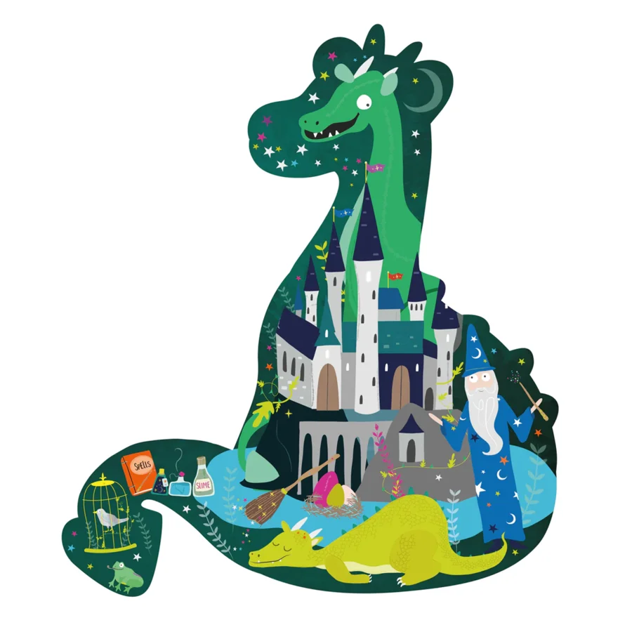 Kinderpuzzle, 20 Teile - Drache, Floss & Rock 