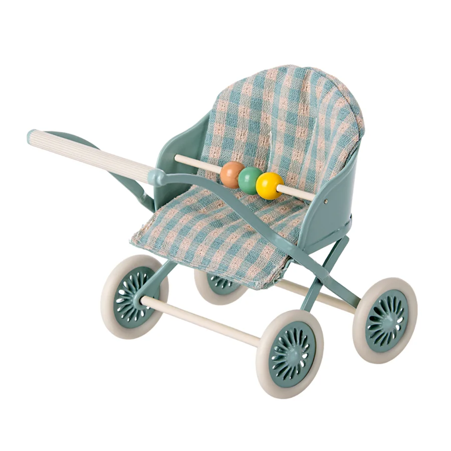 Maileg Zwillings-Klappwagen, Baby Maus - mint