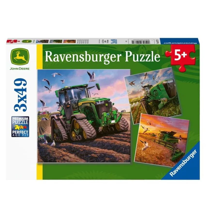 John Deere puslespil 3-i-1, 49 brikker