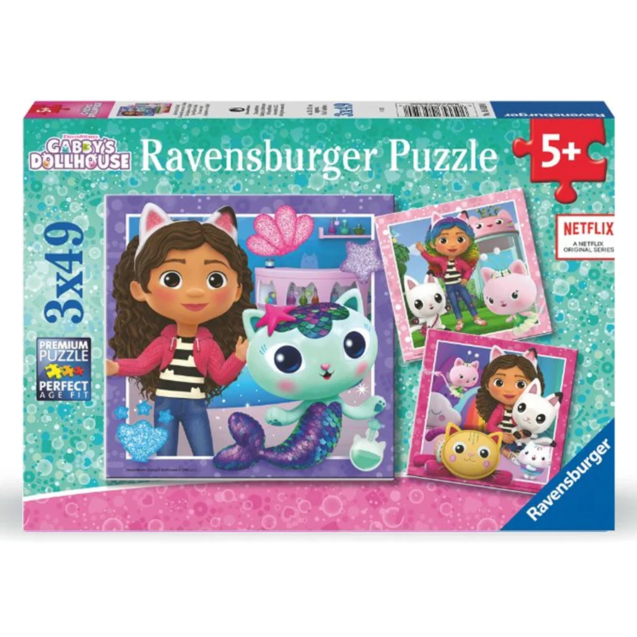Gabbys Puppenhaus-Puzzle, 3x49 Teile