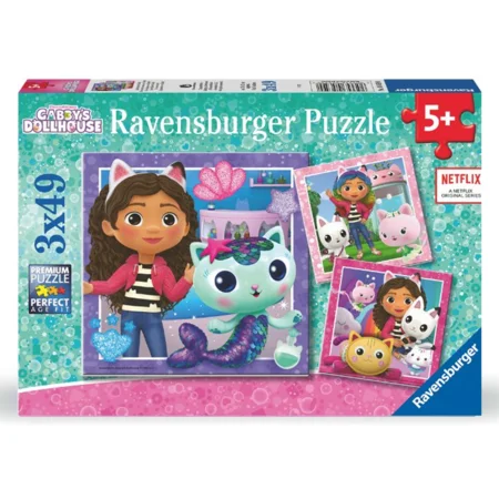 Gabbys Puppenhaus-Puzzle, 3x49 Teile