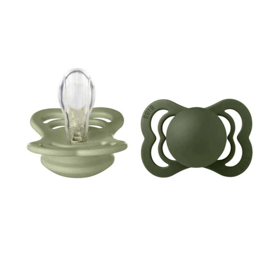 BIBS Supreme 2er-Pack Silikon Schnuller, Gr. 1, Sage/Hunter Green