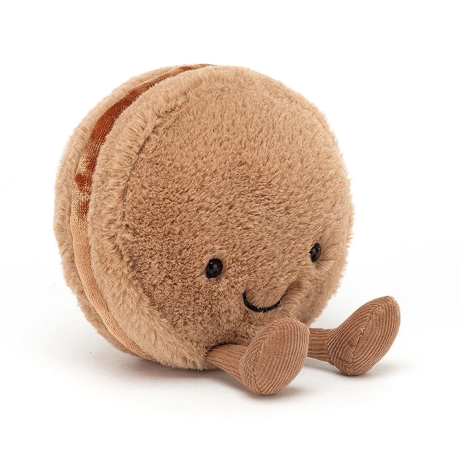 Jellycat bamse, Amuseable Macaron Chokolade - 10 cm