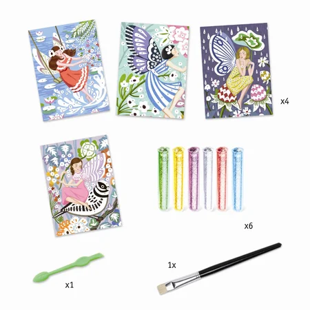 Djeco Kreativbox, Glitzerkarte - Fee