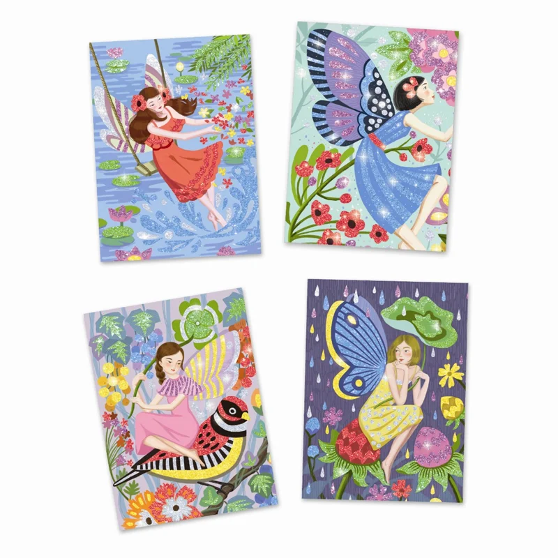 Djeco Kreativbox, Glitzerkarte - Fee
