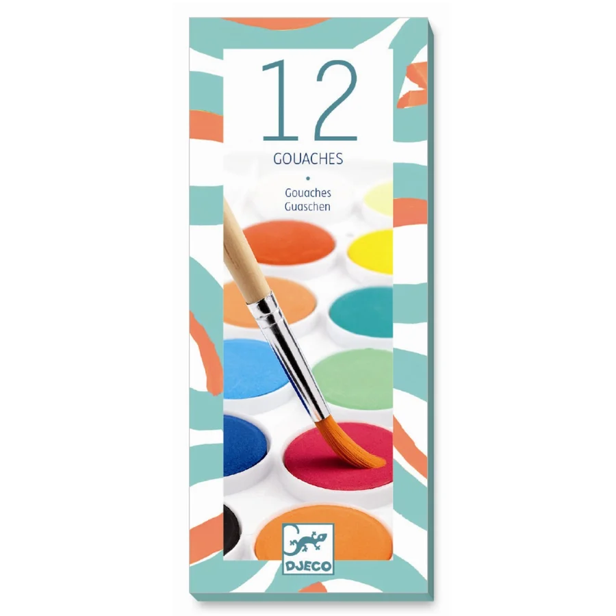 Djeco Gouaches Farbe, 12 Stück