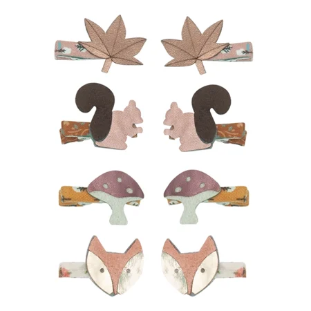 Mimi & Lula 8 Haarspangen "Mini woodland" chestnut