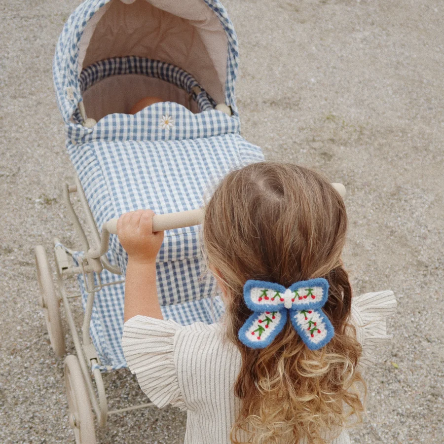 Puppen-Kinderwagen, captains blue check, Konges Sløjd 