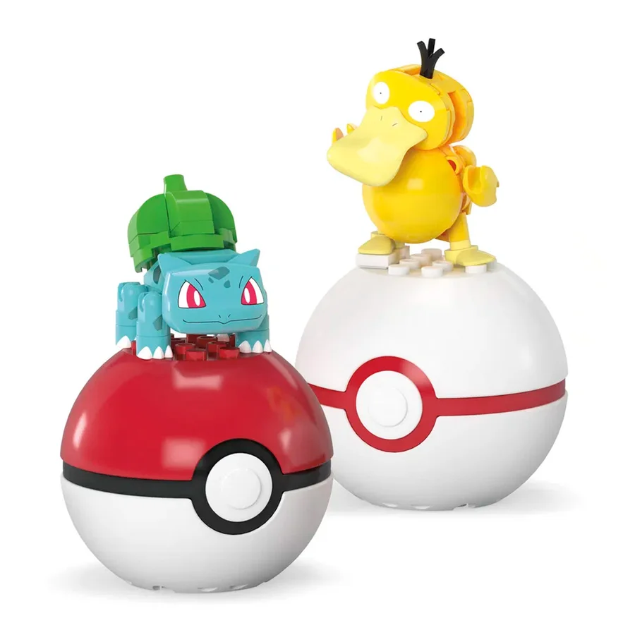 MEGA Pokemon Pokeball 2er-Pack, Bulbasaur und Psyduck