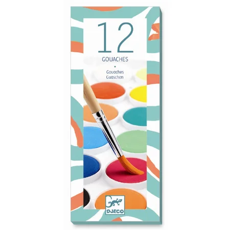 Djeco Gouaches Farbe, 12 Stück
