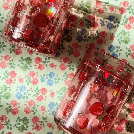 Konges Sløjd 2-pak glitter kop, Fragola