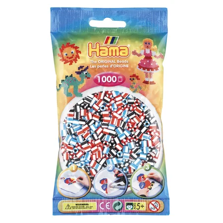 Hama perler 1000 stk stribede, basic mix, frv 91