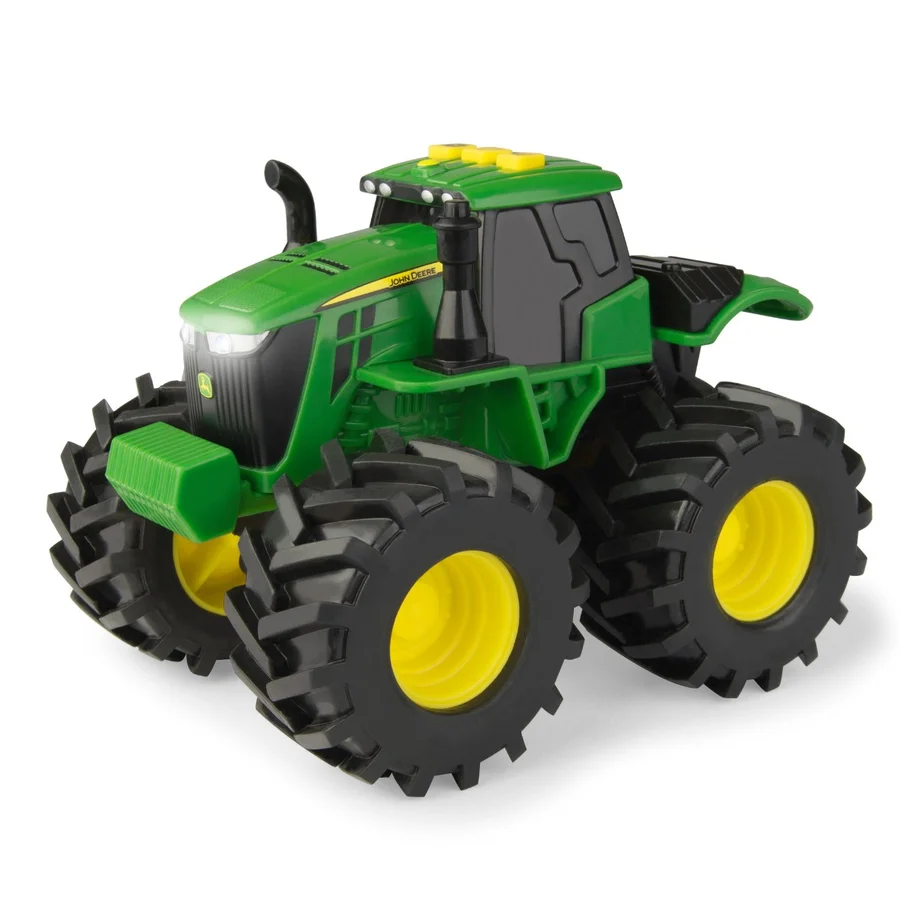 John Deere traktor med monsterdæk, lys og lyd