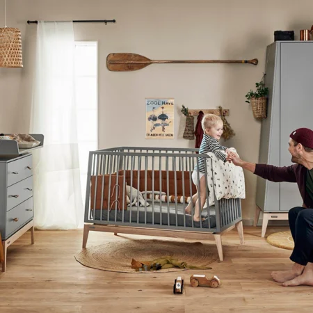 Leander Luna babyseng, 120 x 60 - grå/eg