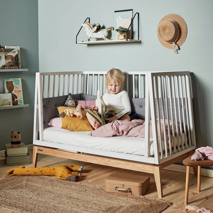 Leander Luna babyseng, 120 x 60 - grå/eg
