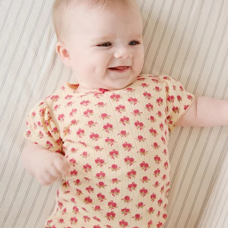 Konges Sløjd Minnie Body mit Puffärmeln, rosie sorbet