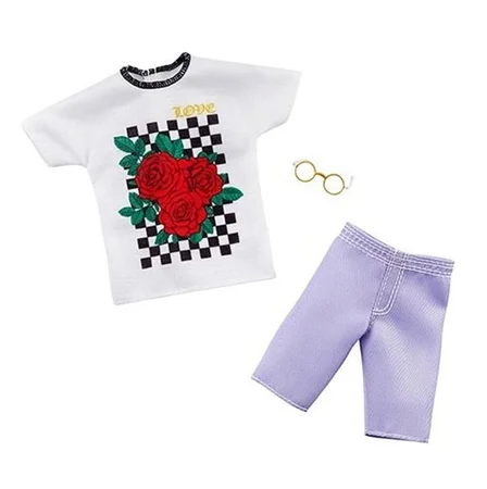 Barbie dukketøj til Ken, shorts og T-shirt m.print
